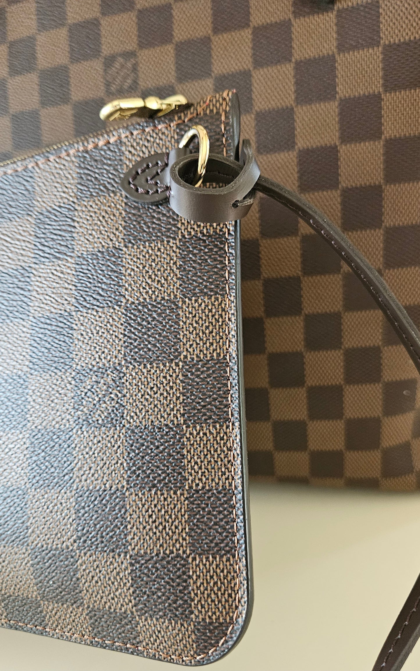 Neverfull MM Damier Ebene Canvas GHW