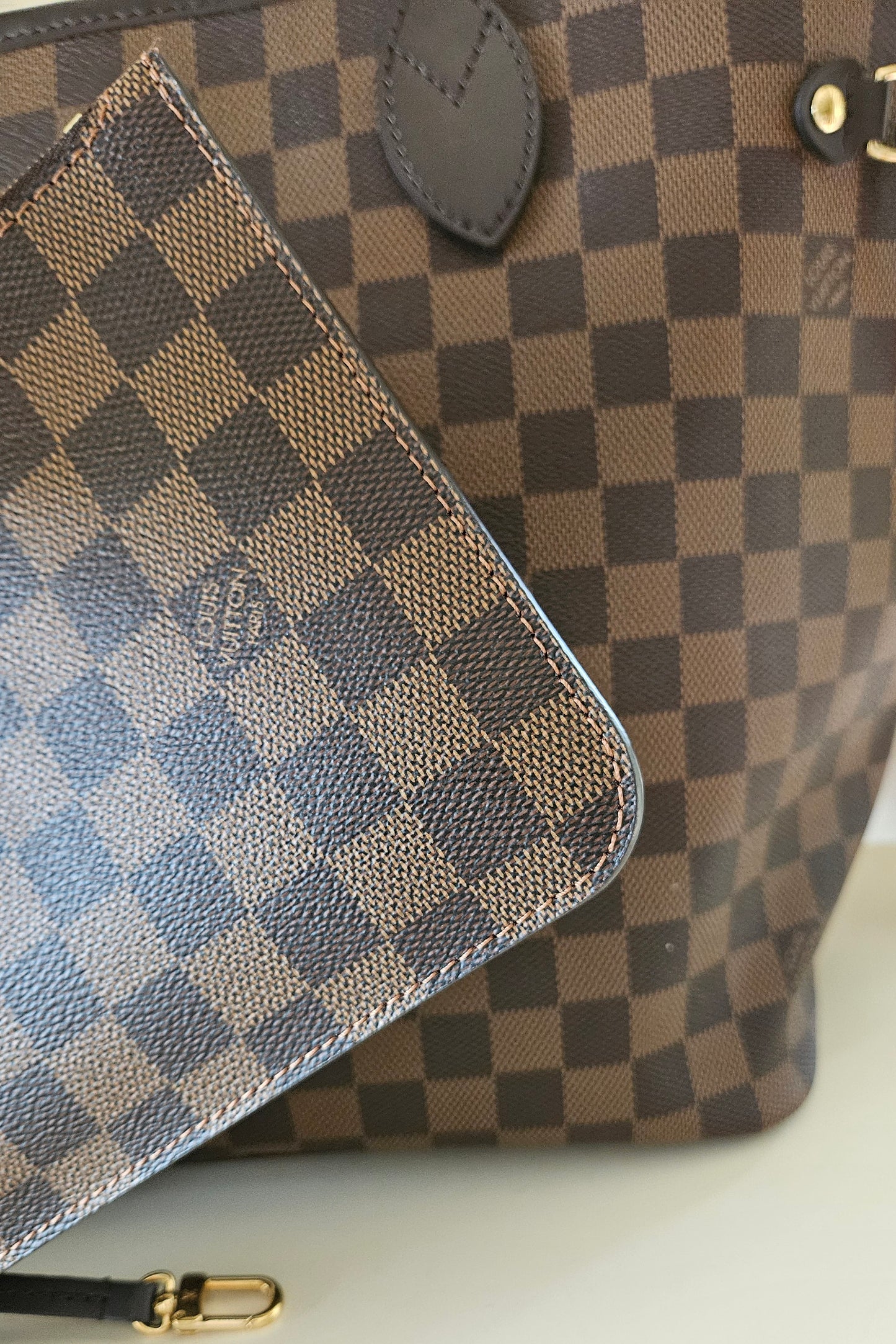 Neverfull MM Damier Ebene Canvas GHW